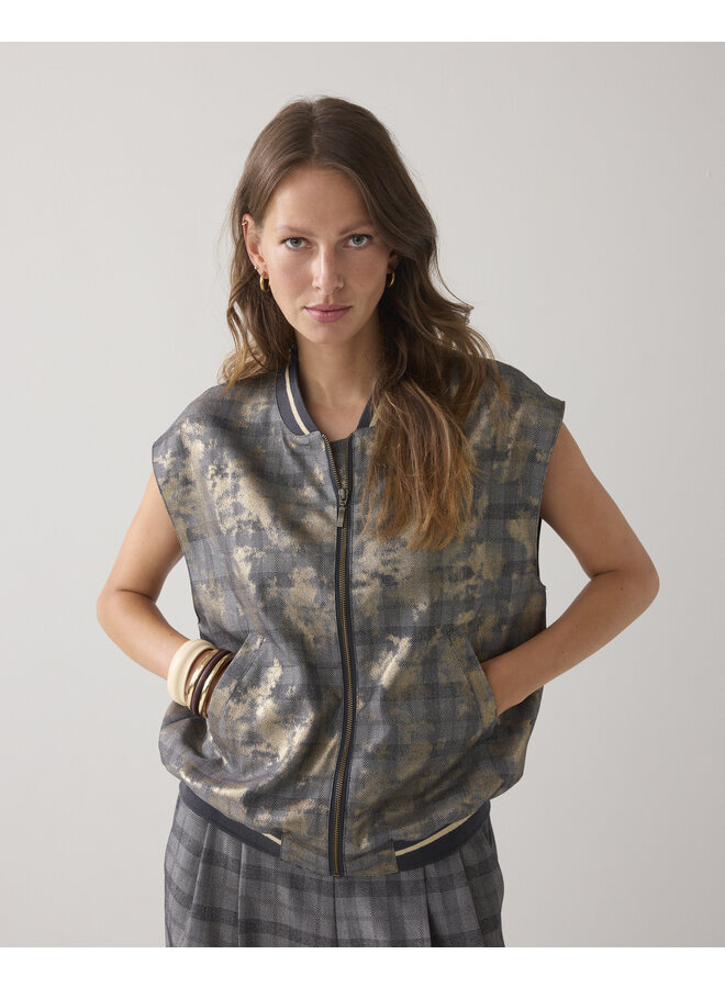 9s141-12279 990 Summum Gilet Check with foil Black