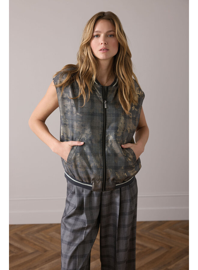 9s141-12279 990 Summum Gilet Check with foil Black