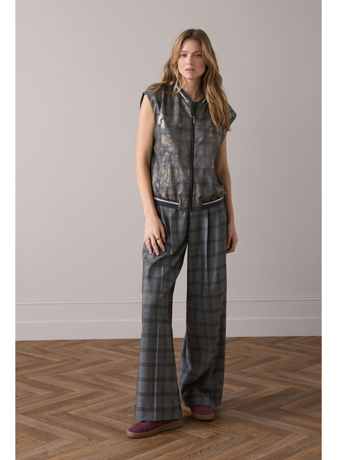 9s141-12279 990 Summum Gilet Check with foil Black