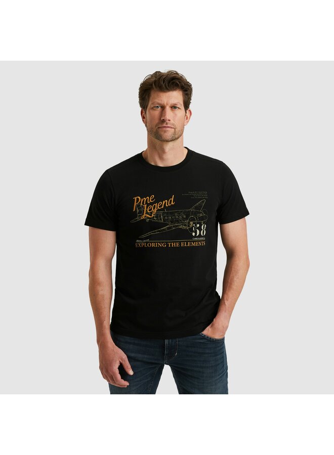 PTSS2510523 999 PME Legend Short sleeve r-neck single jersey Black