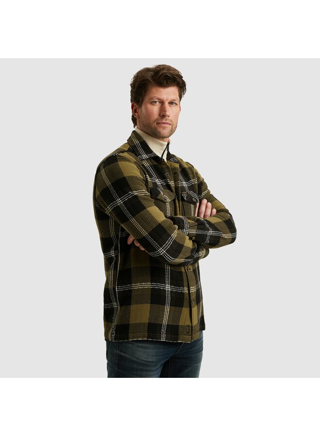 PSI2510216 6389 PME Legend LONG SLEEVE SHIRT yarn dye check Dusky Green