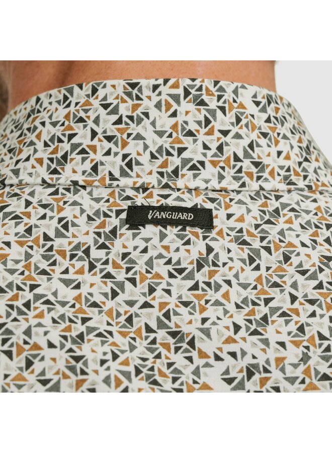 VSI2510252 7004 Vanguard LONG SLEEVE SHIRT Print on Poplin stretch Cloud Dancer