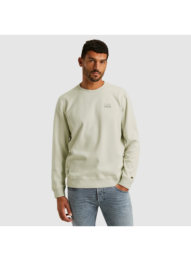 CSW2510448 9001 Cast Iron Long sleeve r-neck regular fit twill Vaporous Gray