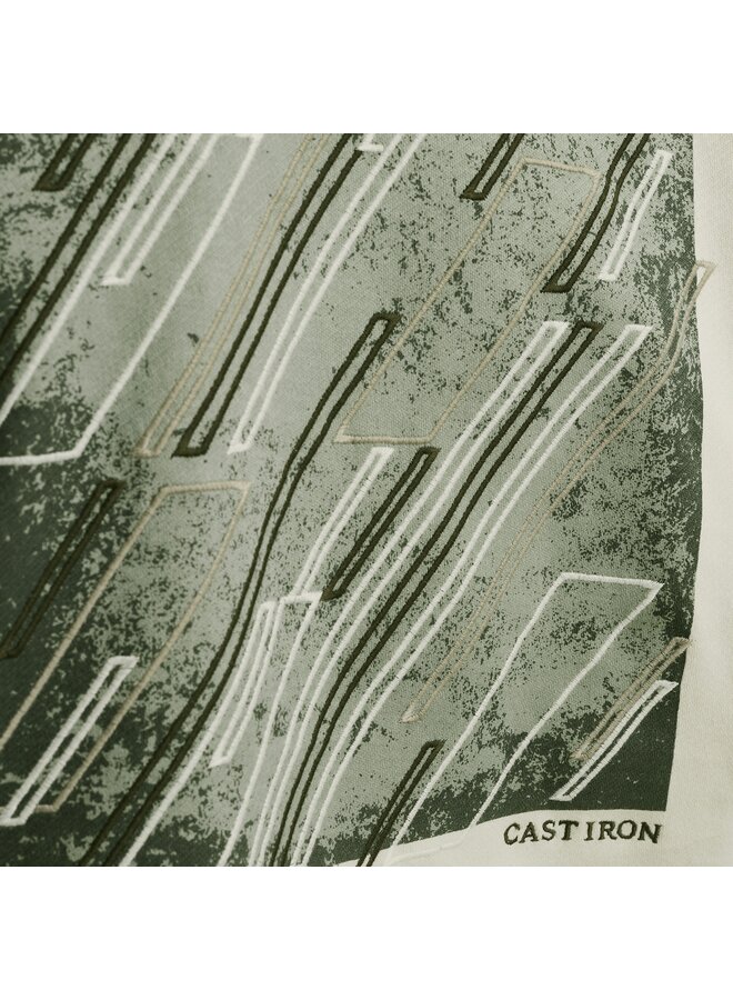 CSW2510448 9001 Cast Iron Long sleeve r-neck regular fit twill Vaporous Gray