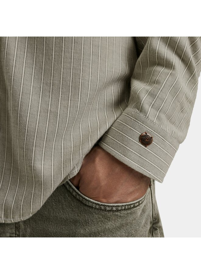 CSI2510261 6513 Cast Iron LONG SLEEVE SHIRT YD Stripe Brushed Kambaba