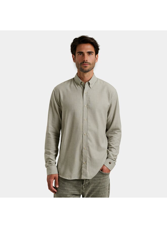 CSI2510261 6513 Cast Iron LONG SLEEVE SHIRT YD Stripe Brushed Kambaba
