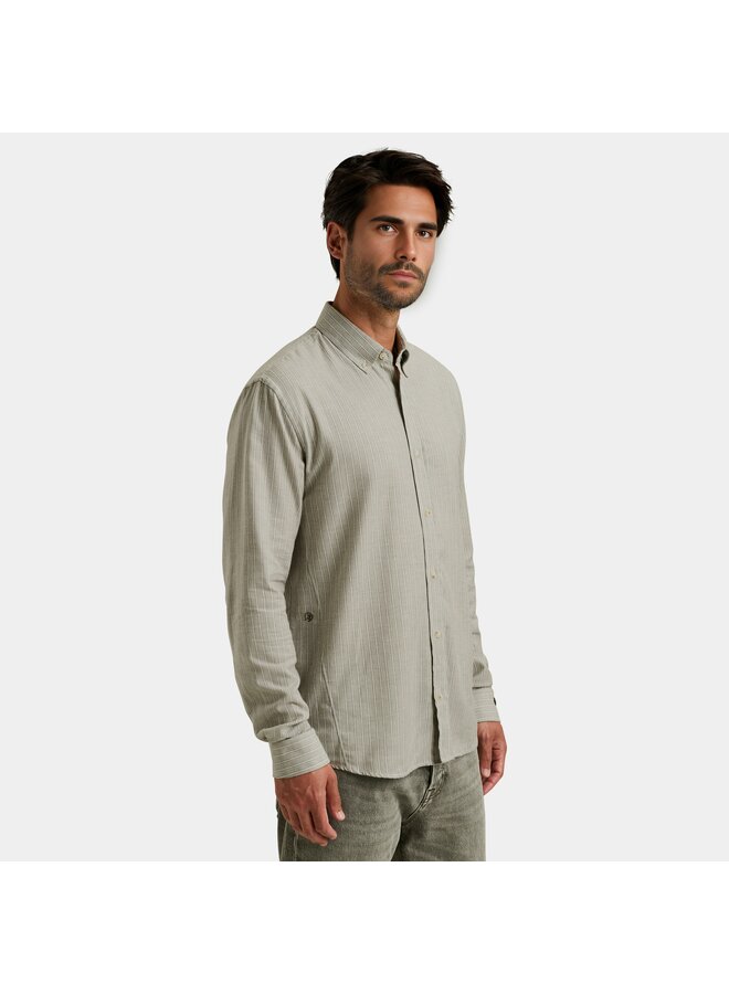CSI2510261 6513 Cast Iron LONG SLEEVE SHIRT YD Stripe Brushed Kambaba