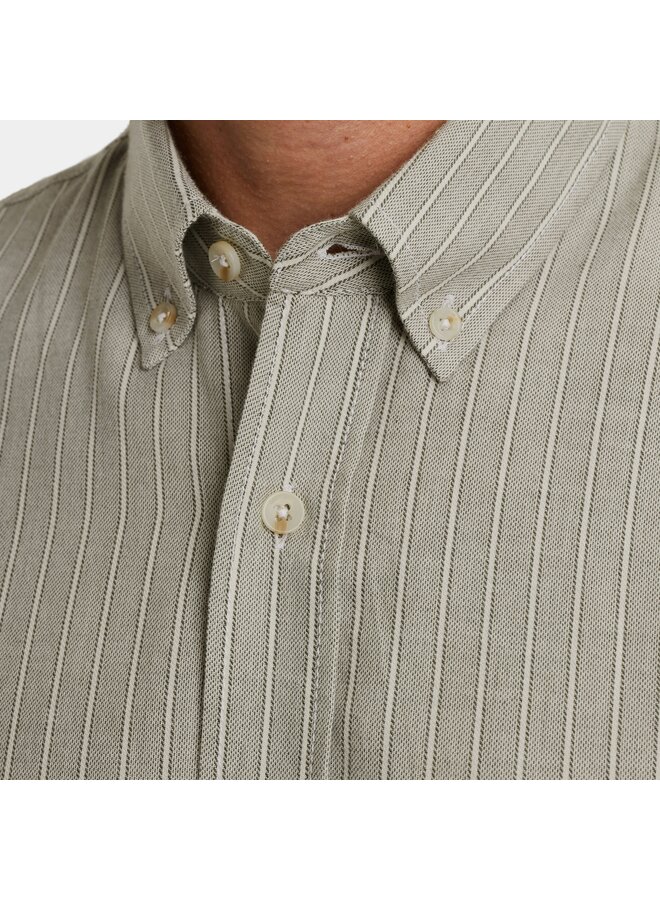 CSI2510261 6513 Cast Iron LONG SLEEVE SHIRT YD Stripe Brushed Kambaba