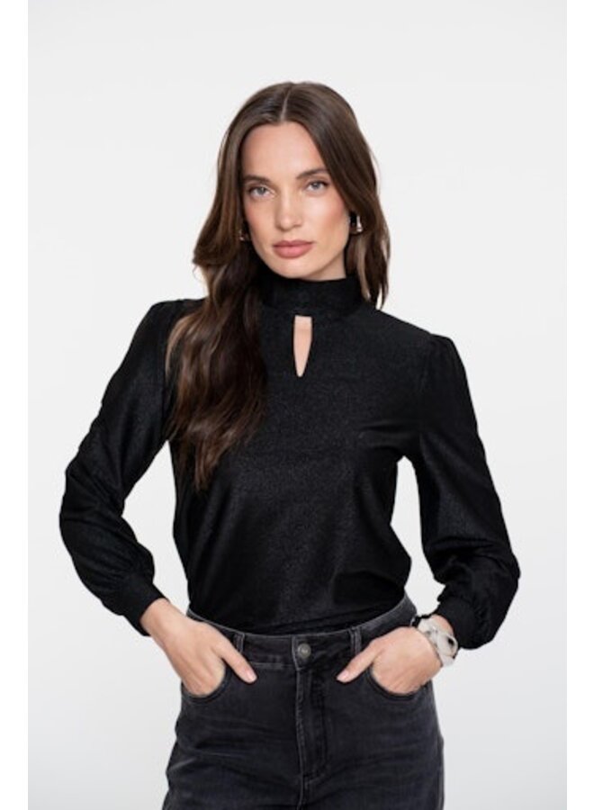 52564-47 999 Geisha Top col with cut out black