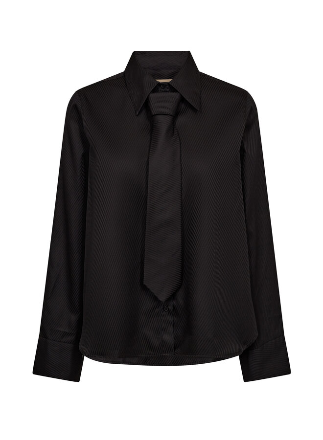 175680 801 Mos Mosh MM Ayen Stripe Shirt Black