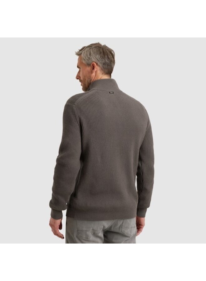 VKW2509328 9044 Vanguard Half zip collar cotton blend wool Gargoyle