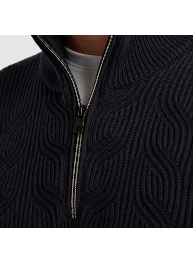 VKW2509328 5073 Vanguard Half zip collar cotton blend wool Sky Captain