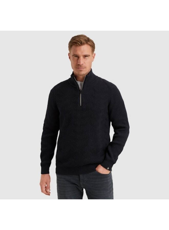 VKW2509328 5073 Vanguard Half zip collar cotton blend wool Sky Captain