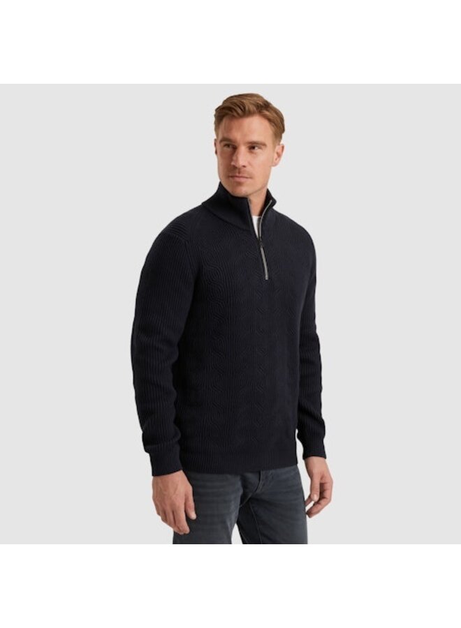 VKW2509328 5073 Vanguard Half zip collar cotton blend wool Sky Captain