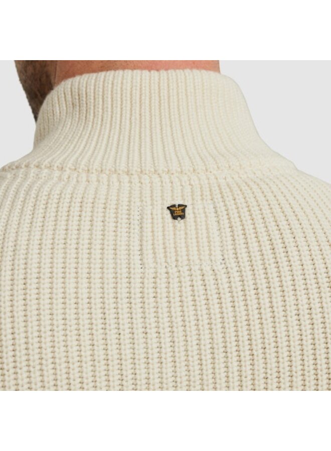 PKW2509324 7013 PME Legend Half zip collar cotton mix yarn Bone White