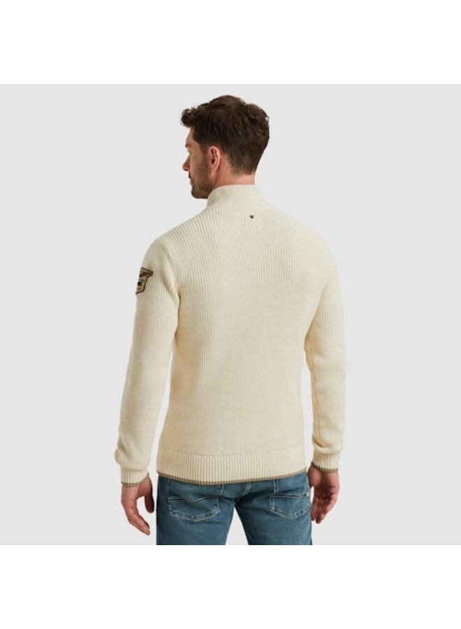 PKW2509324 7013 PME Legend Half zip collar cotton mix yarn Bone White