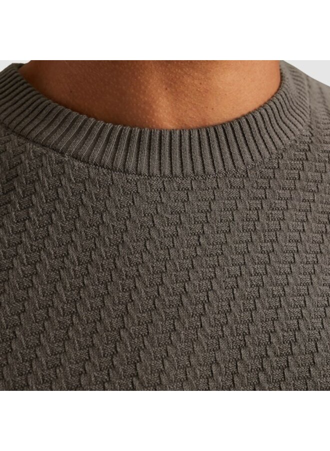 CKW2509314 9133 Cast Iron Crewneck regular fit cotton stretch structure Granite Gray