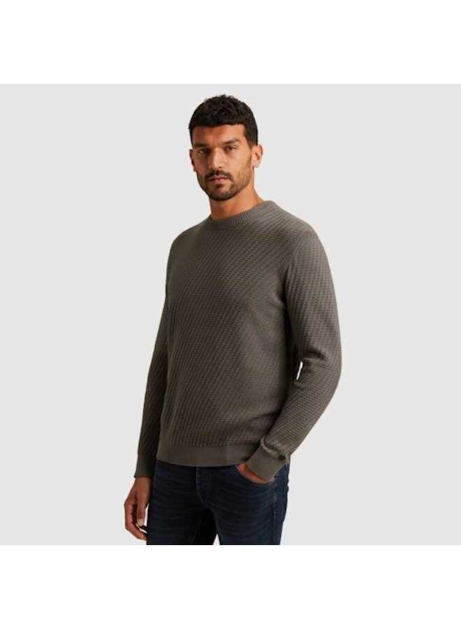CKW2509314 9133 Cast Iron Crewneck regular fit cotton stretch structure Granite Gray