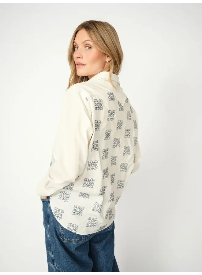 173000 180 MosMosh MM Weina Geo Shirt Ecru