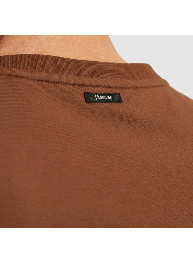 VTSS2510500 8297 Vanguard Short sleeve r-neck cotton elastan jersey Cambridge Brown