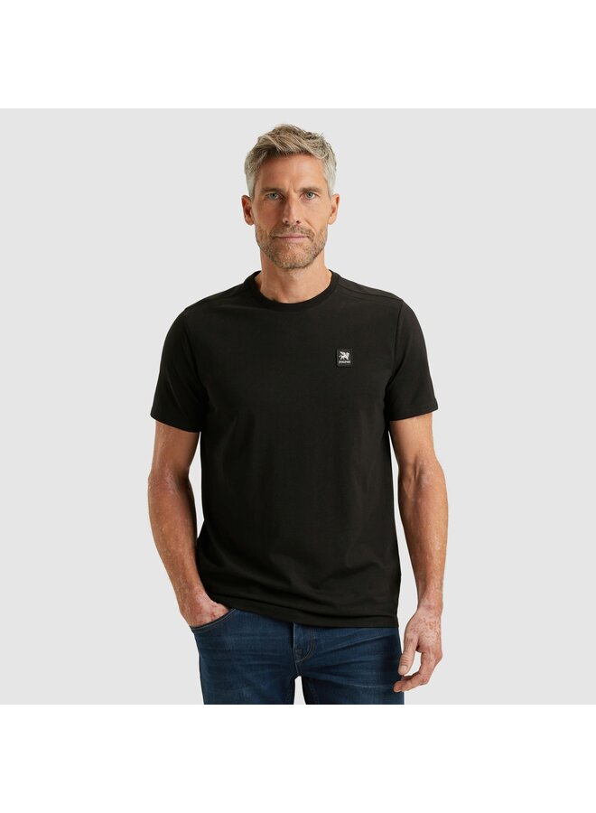 VTSS2510500 999 Vanguard Short sleeve r-neck cotton elastan jersey Black