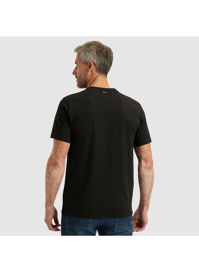VTSS2510500 999 Vanguard Short sleeve r-neck cotton elastan jersey Black
