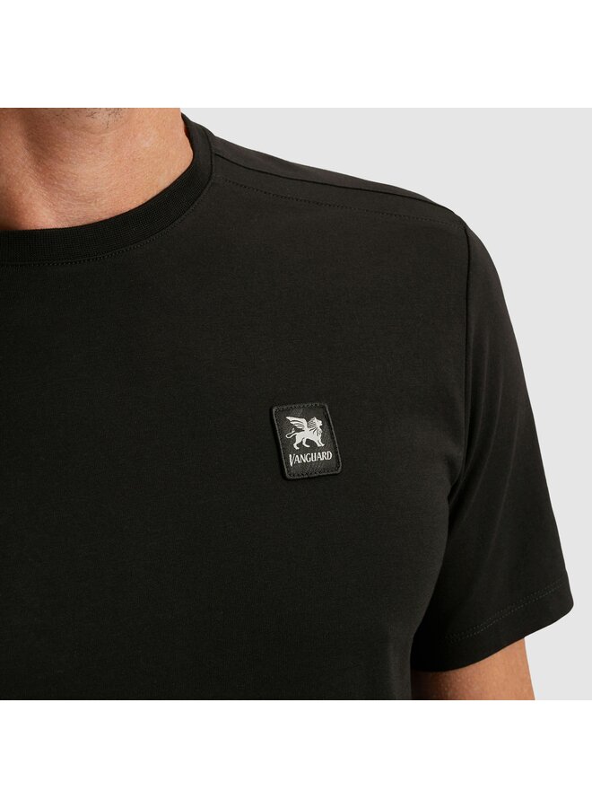 VTSS2510500 999 Vanguard Short sleeve r-neck cotton elastan jersey Black