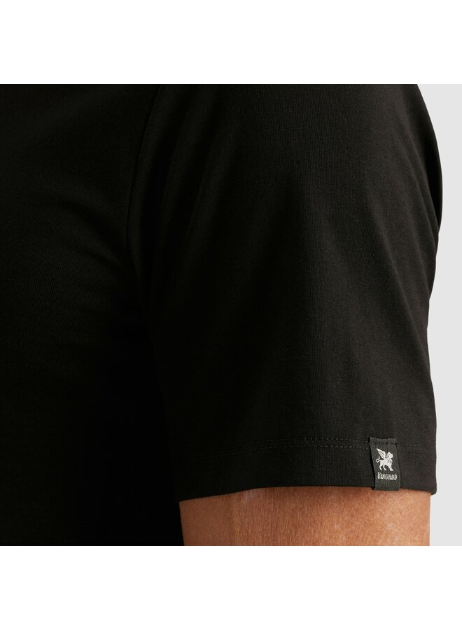 VTSS2510500 999 Vanguard Short sleeve r-neck cotton elastan jersey Black