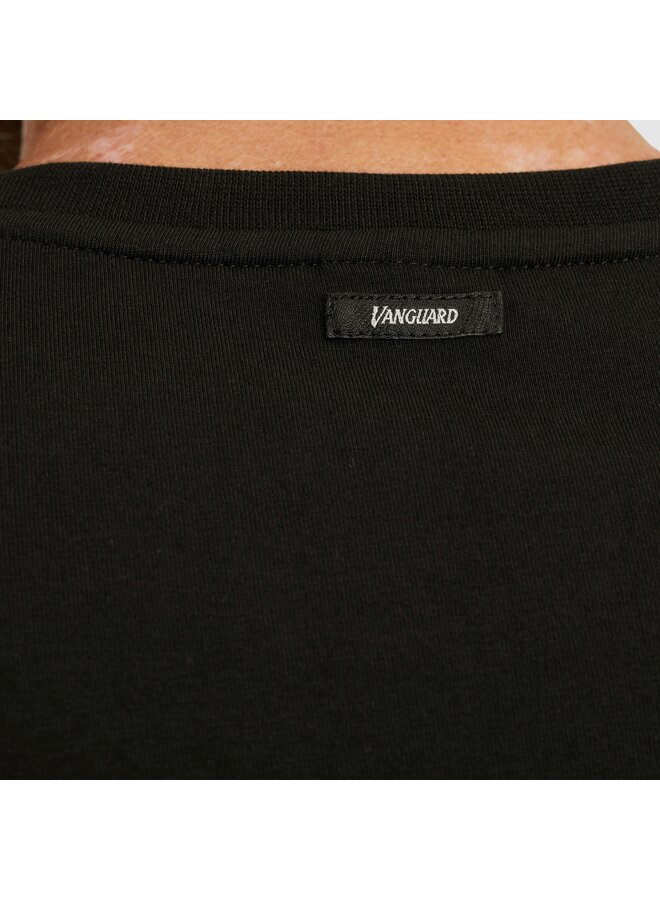 VTSS2510500 999 Vanguard Short sleeve r-neck cotton elastan jersey Black