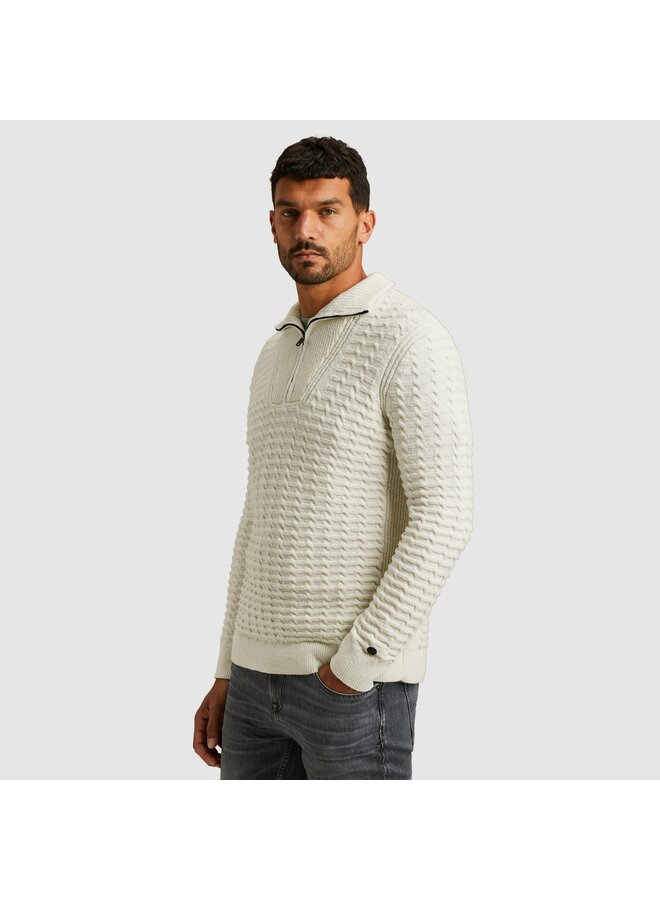 CKW2510354 9001 Cast Iron Half zip collar cotton boucle Vaporous Gray