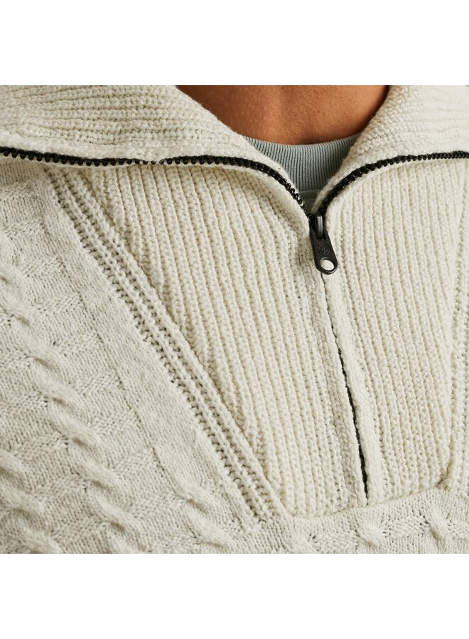 CKW2510354 9001 Cast Iron Half zip collar cotton boucle Vaporous Gray