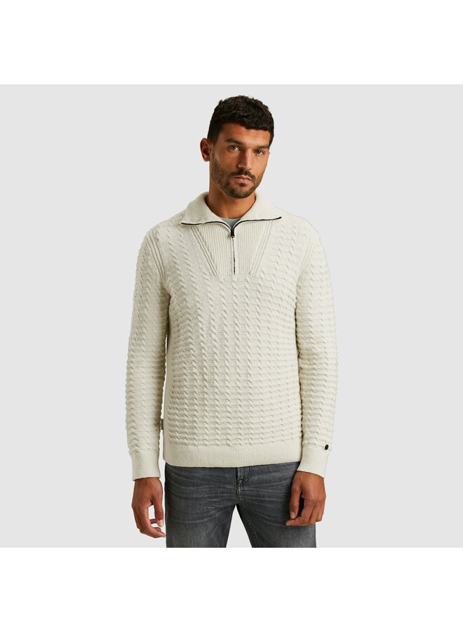 CKW2510354 9001 Cast Iron Half zip collar cotton boucle Vaporous Gray