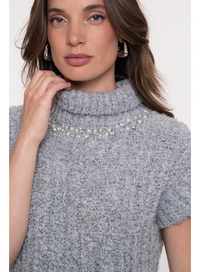 54891-70 925 Geisha spencers pearls & stones grey