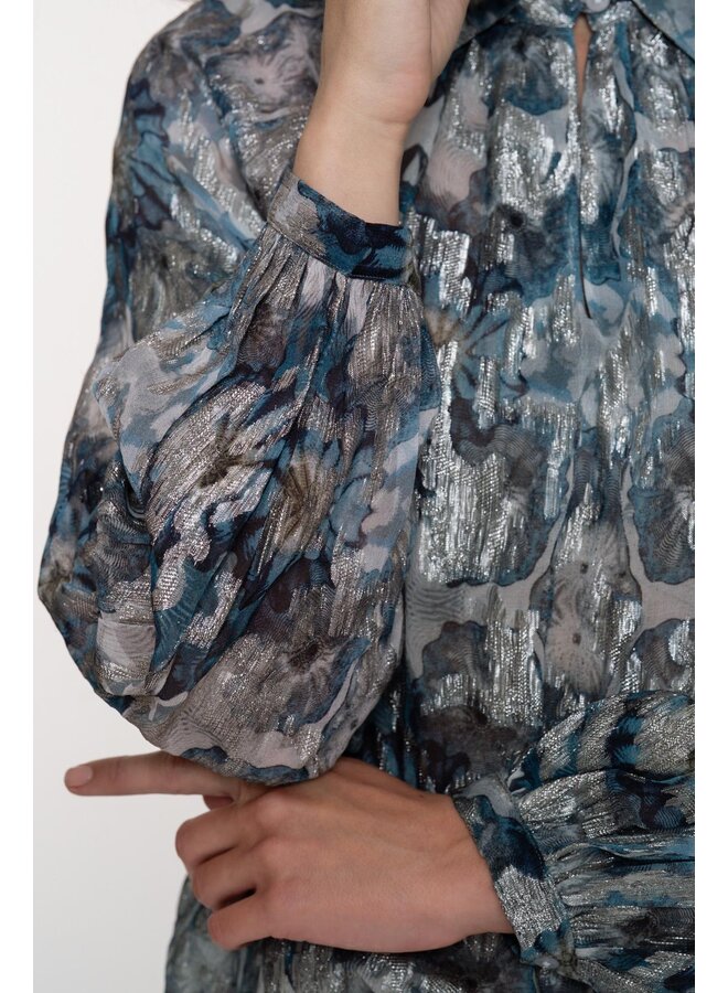 53850-81 625 Geisha Blouse blue/silver