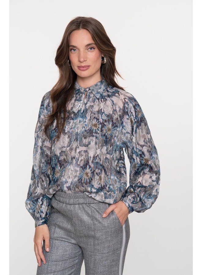53850-81 625 Geisha Blouse blue/silver