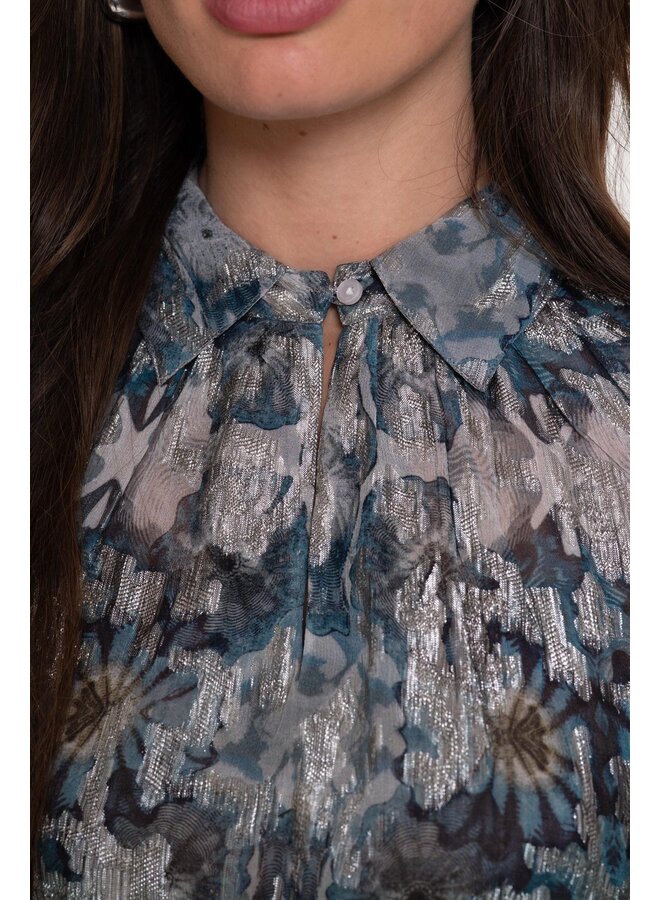 53850-81 625 Geisha Blouse blue/silver