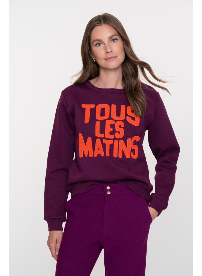 52891-24 380 Geisha Sweater tous les matins purple/orange