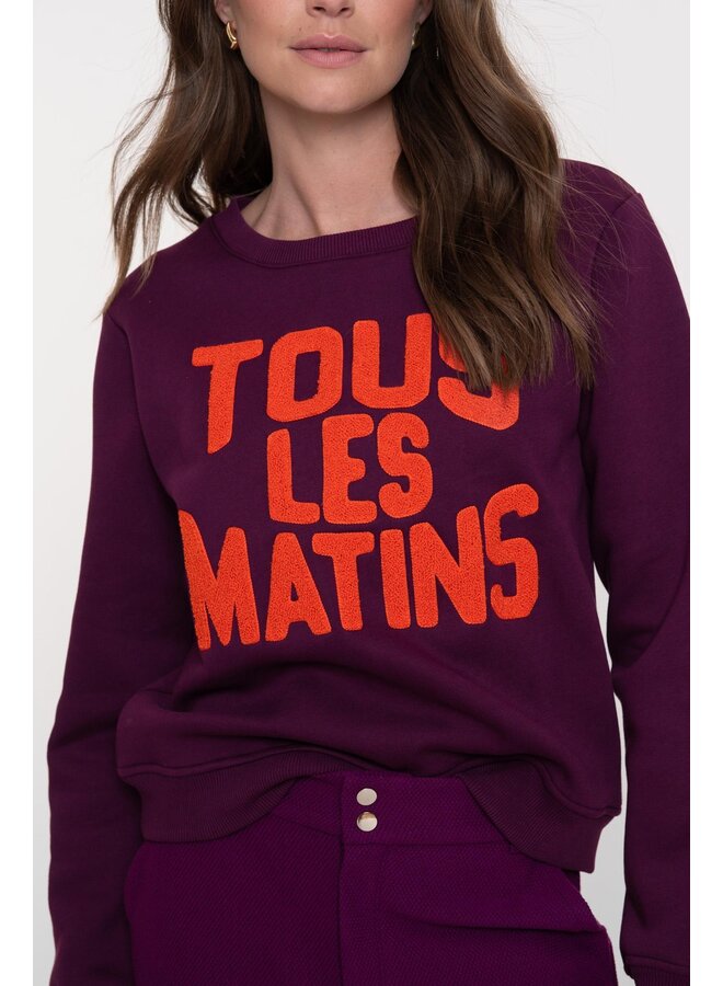 52891-24 380 Geisha Sweater tous les matins purple/orange