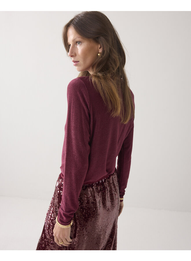 3s5233-30644 558 Summum Top Soft lurex Merlot