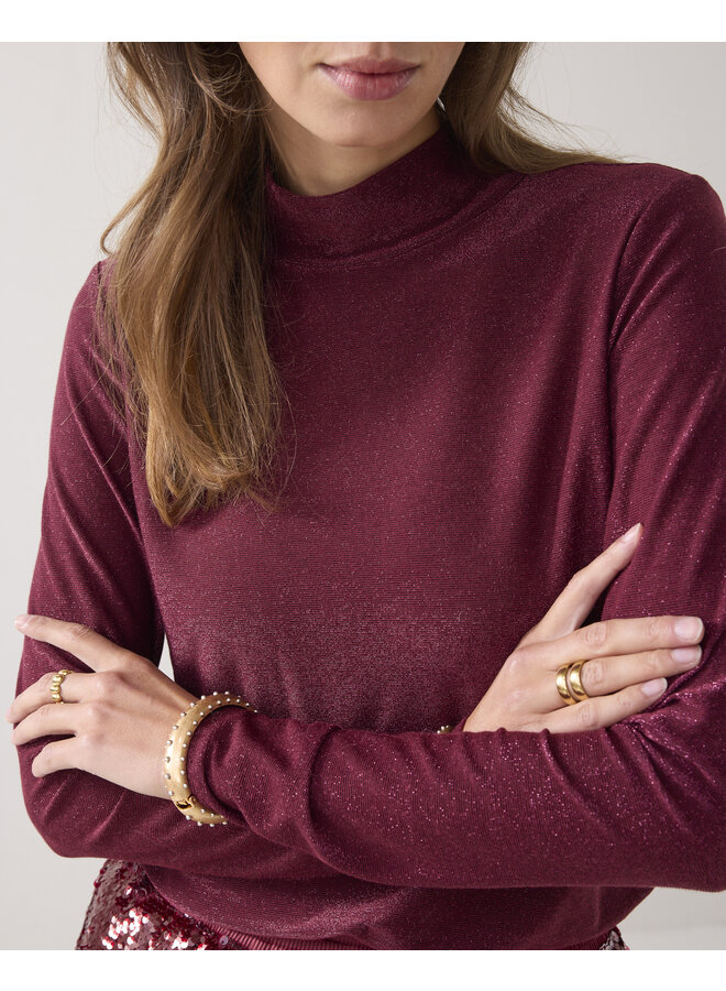 3s5233-30644 558 Summum Top Soft lurex Merlot