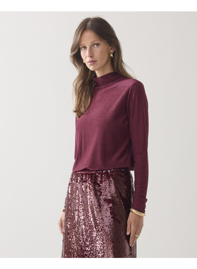 3s5233-30644 558 Summum Top Soft lurex Merlot