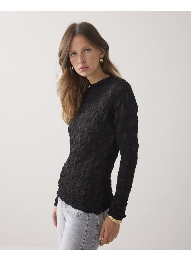3s5066-30648 990 Summum Top Spiderweb mesh Black