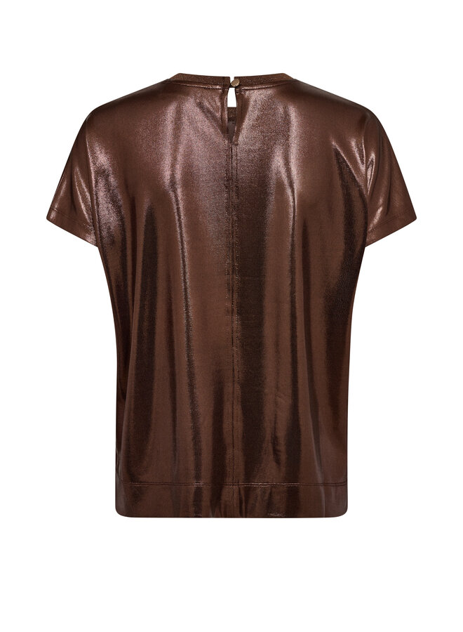 167520 844 MosMosh MM Nivola O-neck Metallic Tee Bracken