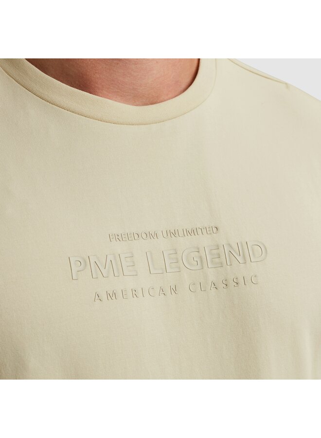 PTSS2510584 7013 PME Legend Short sleeve r-neck cotton elastan jersey Bone White