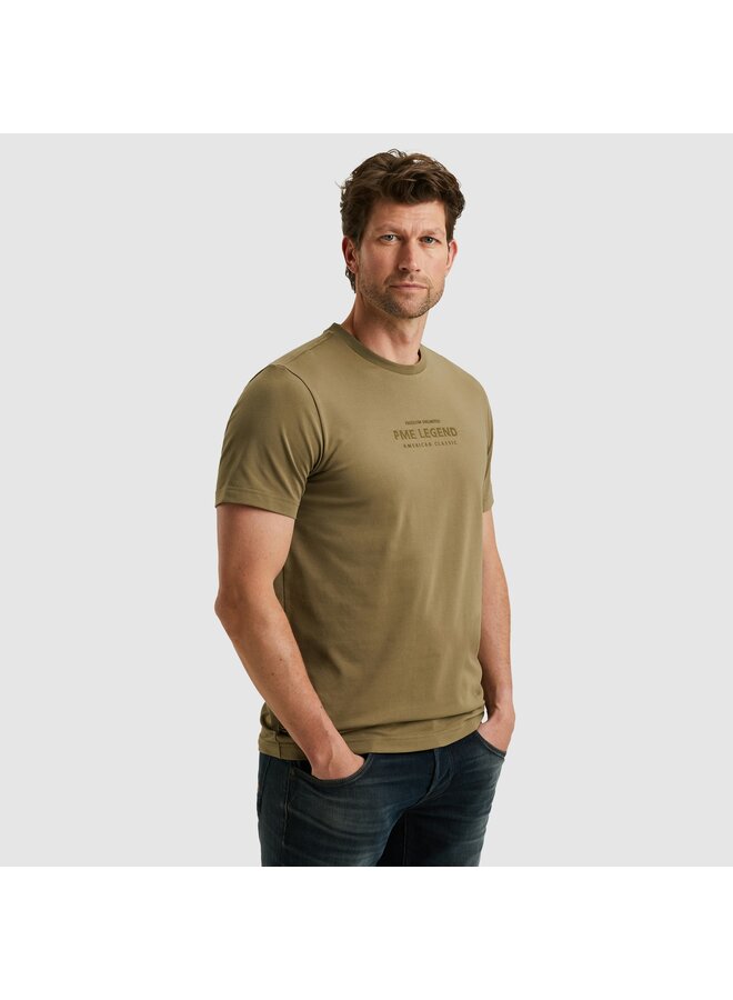 PTSS2510584 6389 PME Legend Short sleeve r-neck cotton elastan jersey Dusky Green