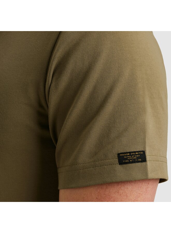 PTSS2510584 6389 PME Legend Short sleeve r-neck cotton elastan jersey Dusky Green