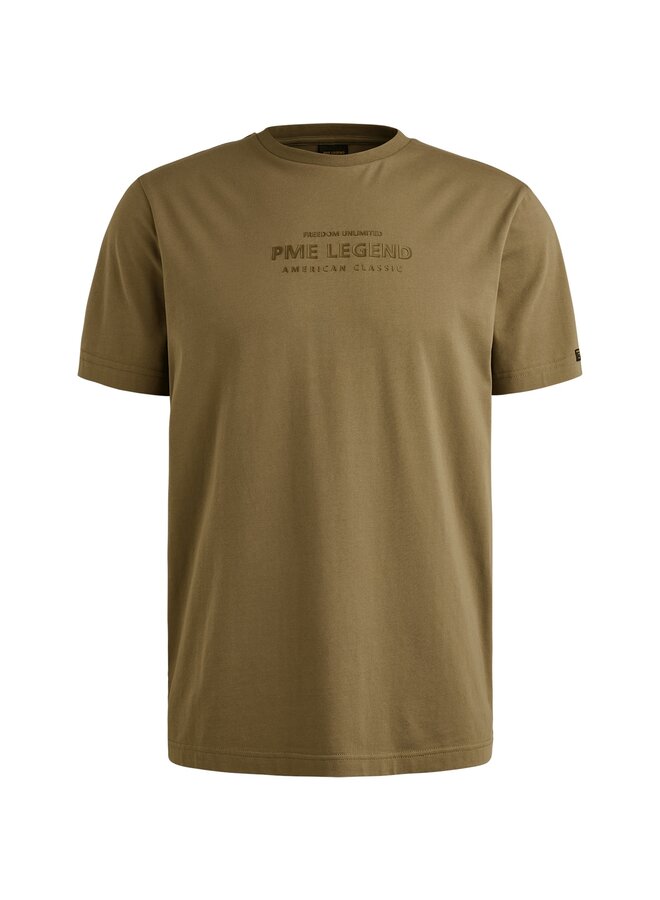 PTSS2510584 6389 PME Legend Short sleeve r-neck cotton elastan jersey Dusky Green