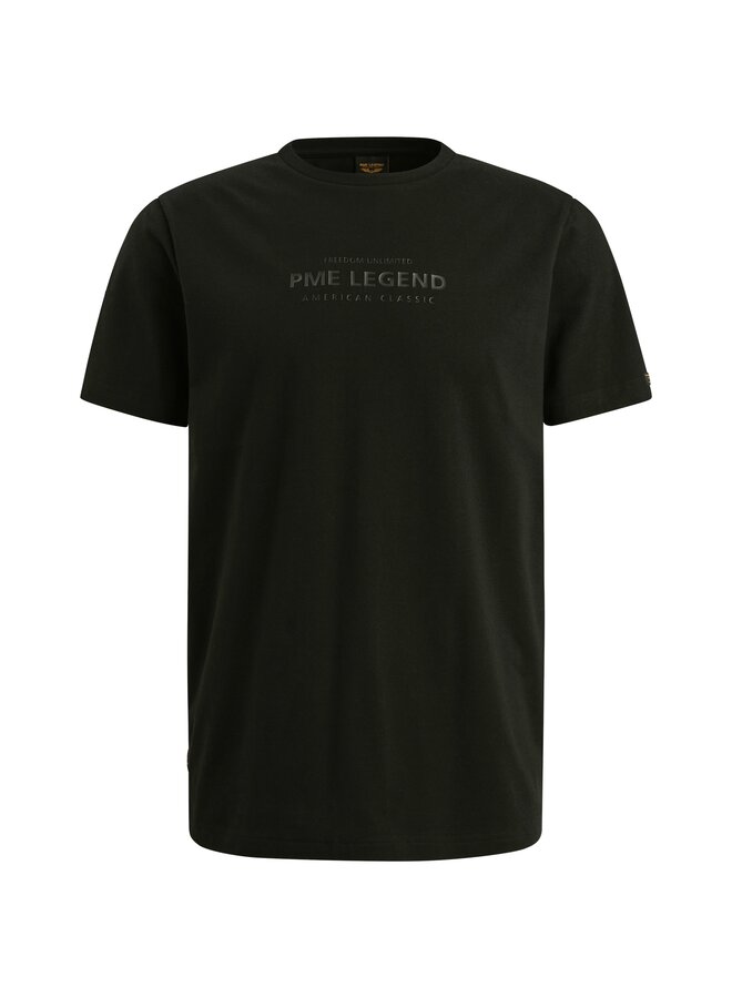 PTSS2510584 999 PME Legend Short sleeve r-neck cotton elastan jersey Black