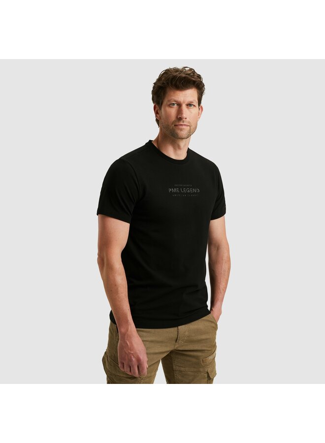 PTSS2510584 999 PME Legend Short sleeve r-neck cotton elastan jersey Black