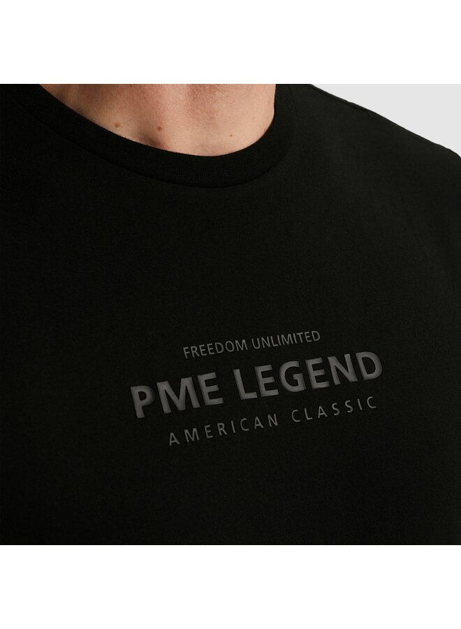 PTSS2510584 999 PME Legend Short sleeve r-neck cotton elastan jersey Black
